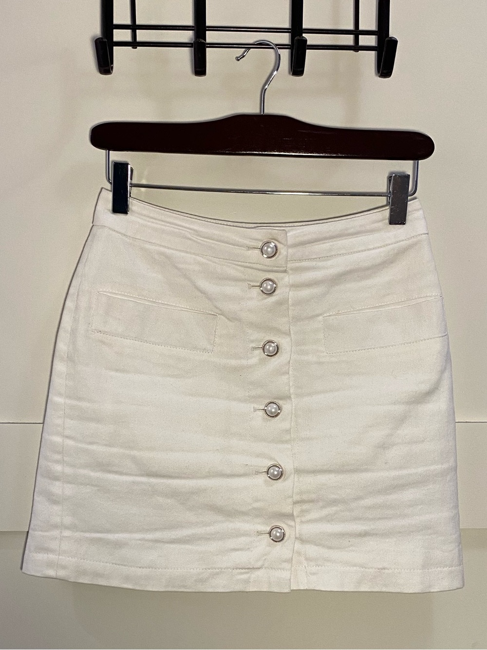 White Denim Miniskirt